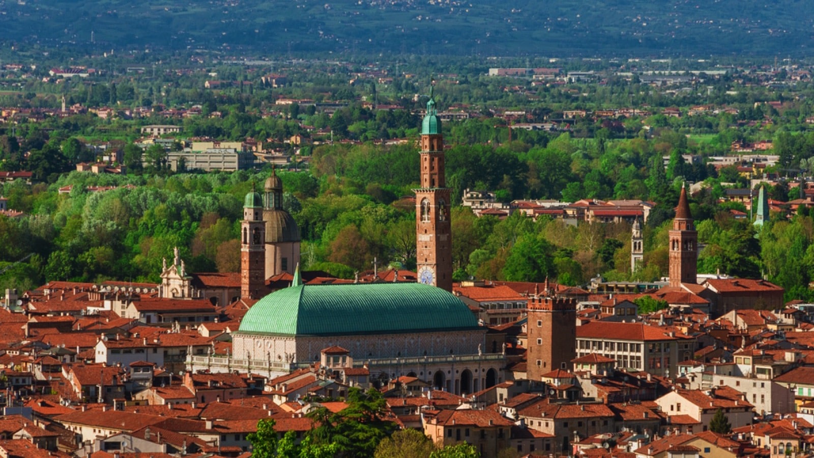 View of Vicenza historic center with the famous renaissance Basilica Palladiana