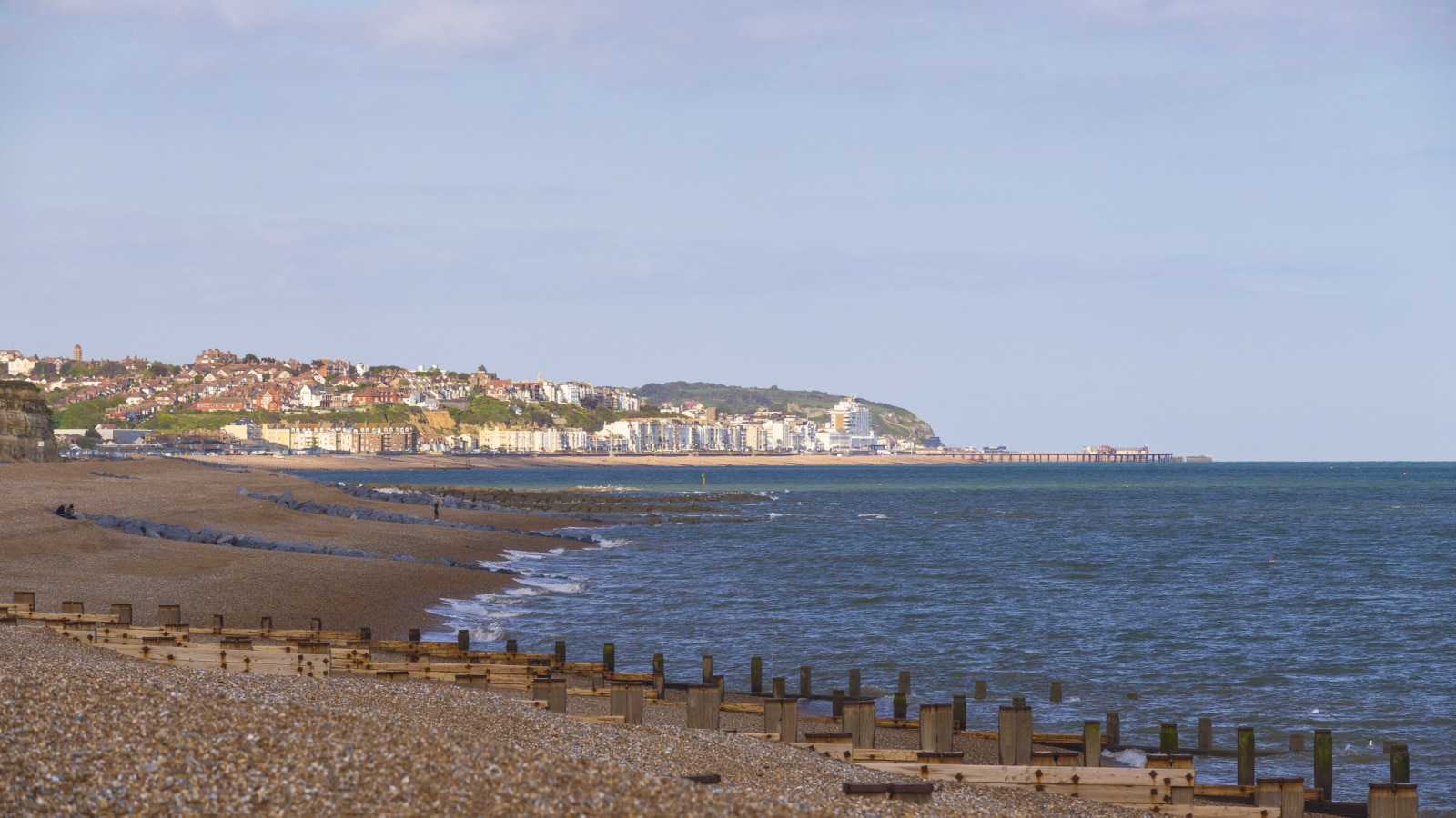 Hastings Seafront from Bexhill-On-Sea, England, United Kingdom