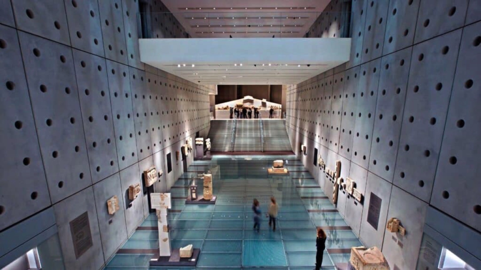 The gallery of the slopes of the Acropolis from the (new) Acropolis Museum (level 0- ground floor)