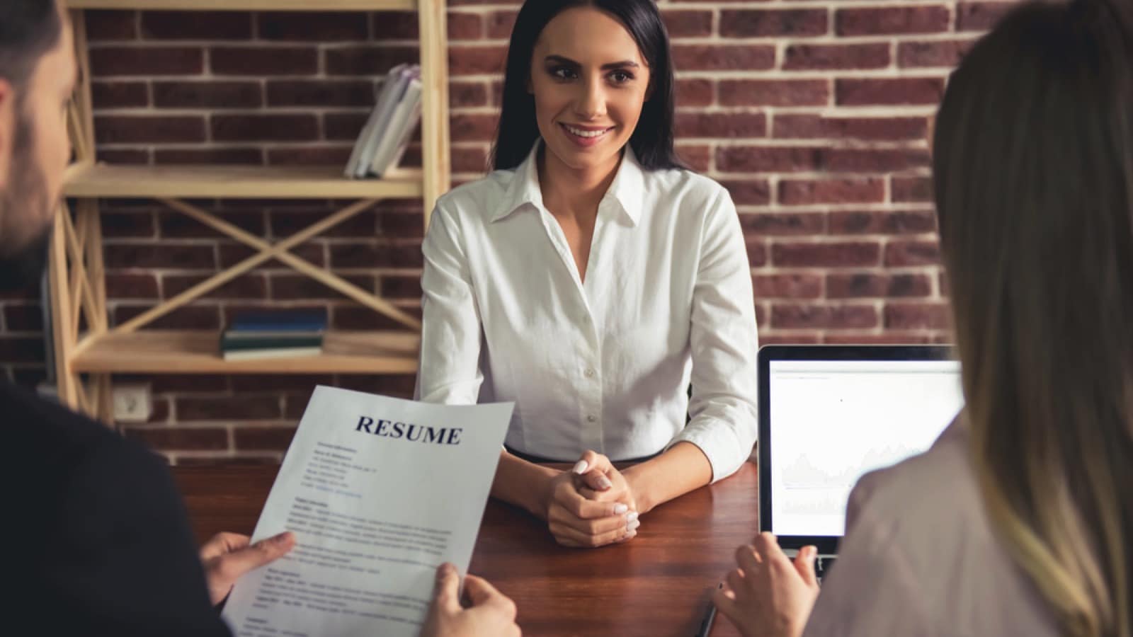 Beautiful-female-employee-attending-interview