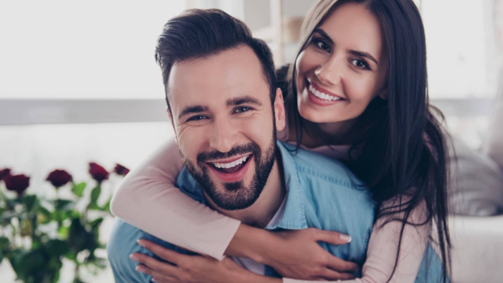 Cheerful excited couples