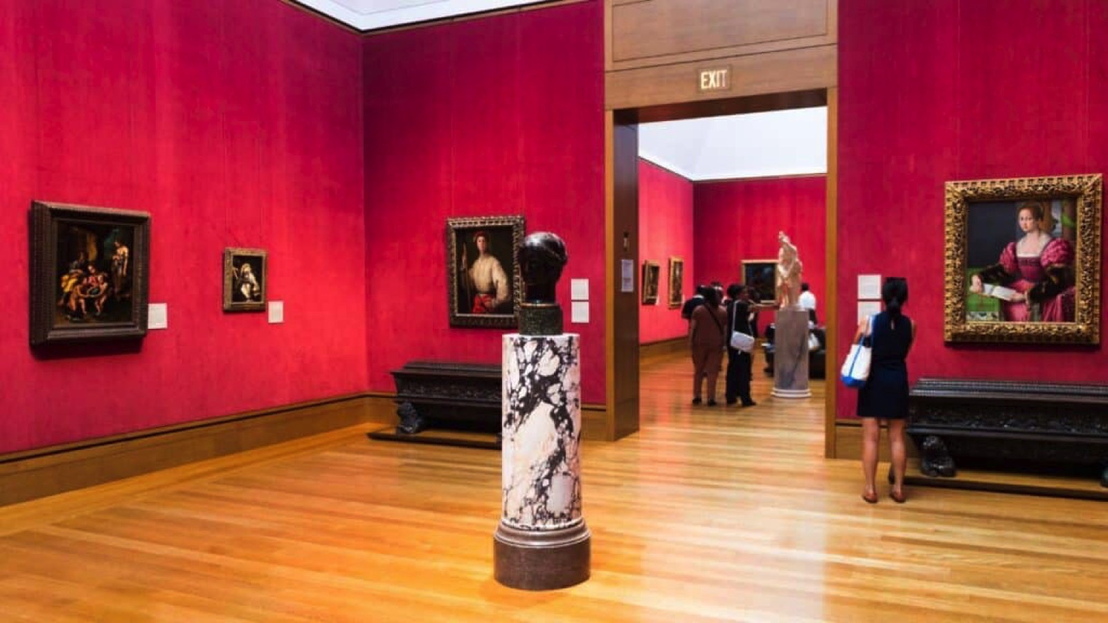  Interior and gallery of the J. Paul Getty Museum (Getty Museum), an art museum in California established in 1974