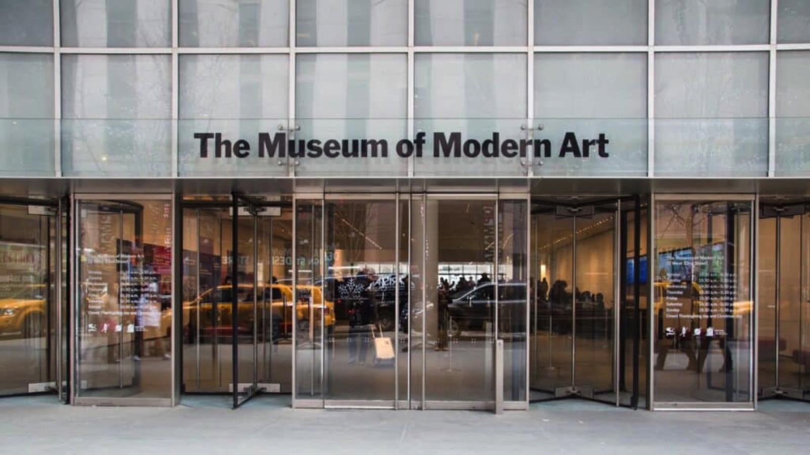 Street view of Museum of Modern Art in Manhattan. The MoMA was founded in 1929.