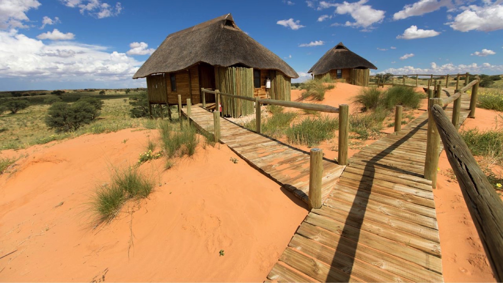 Lodge in Botswana, Kgalagadi Transfrontier Park, Kalahari desert, Botswana.