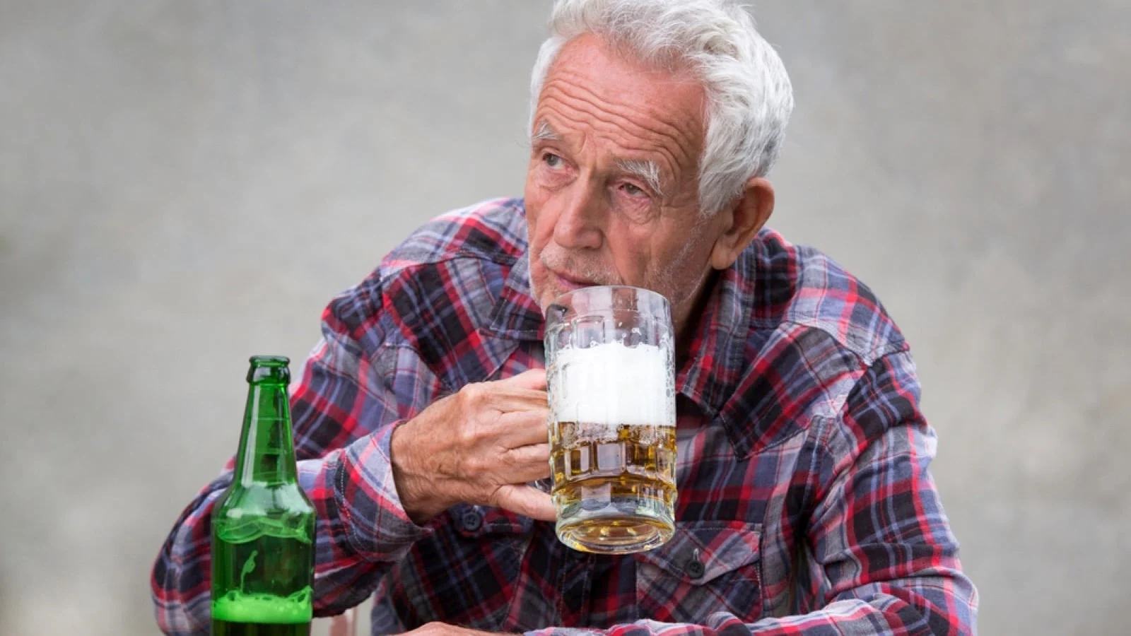 Old man drinking