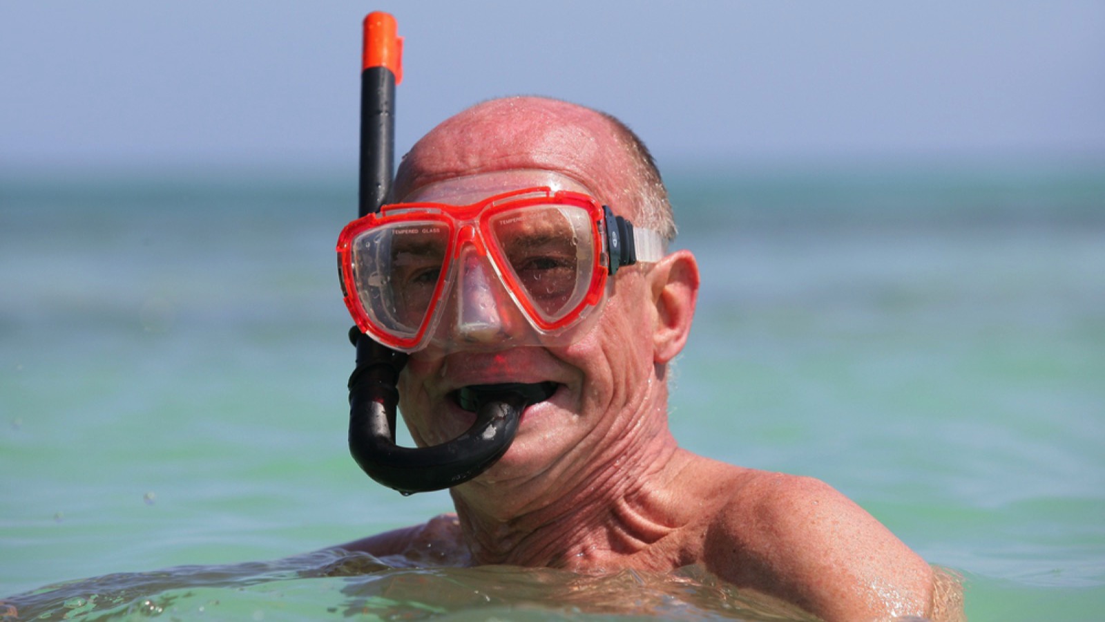 Old man snorkeling