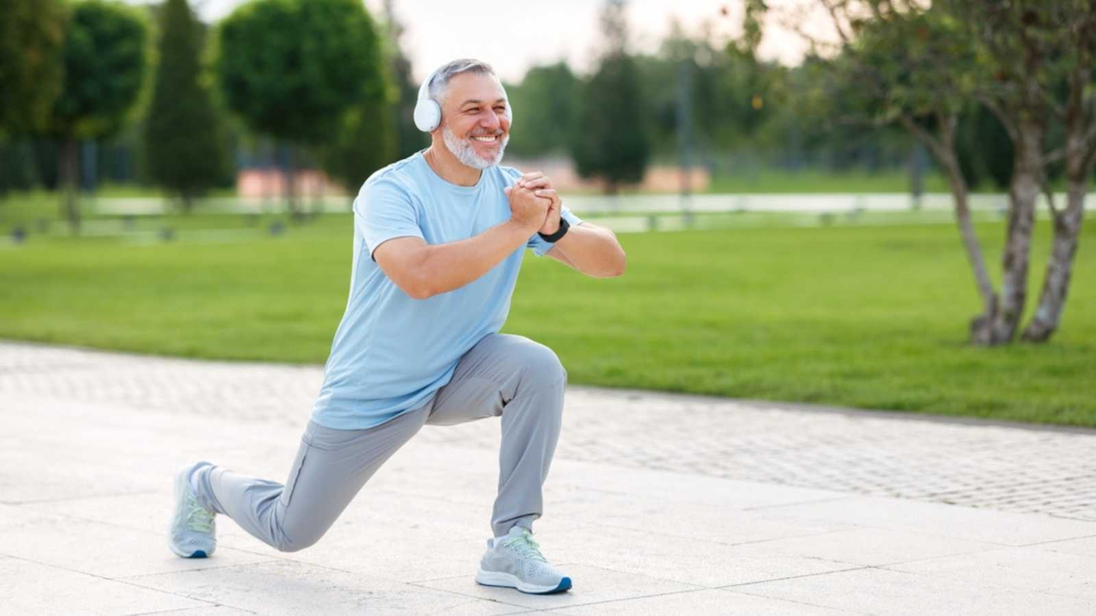 Old man stretching