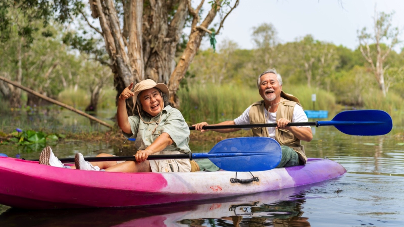 Senior couples Kayaking