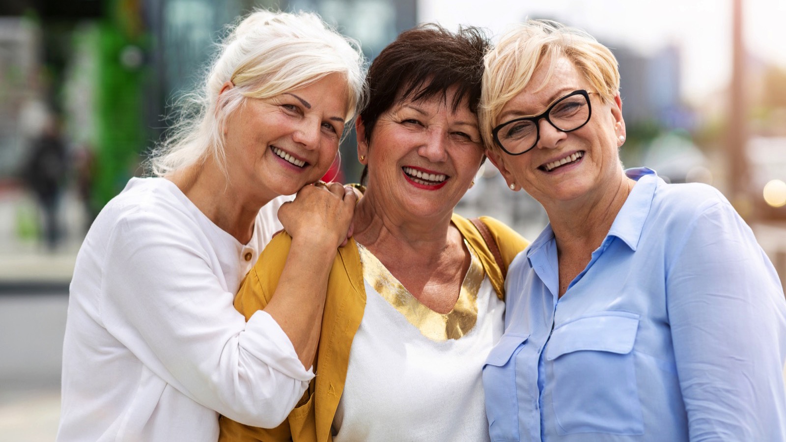 Senior woman with friends