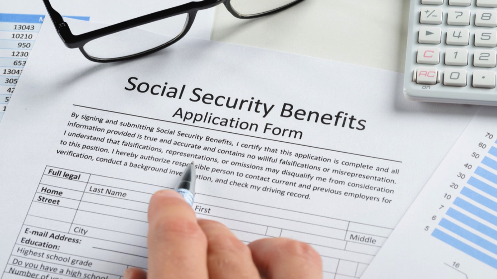 Social security application form