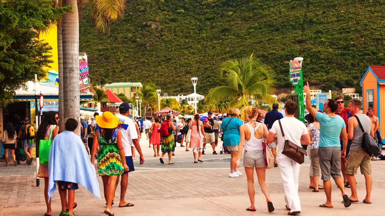 Travelers in St. Maarten island