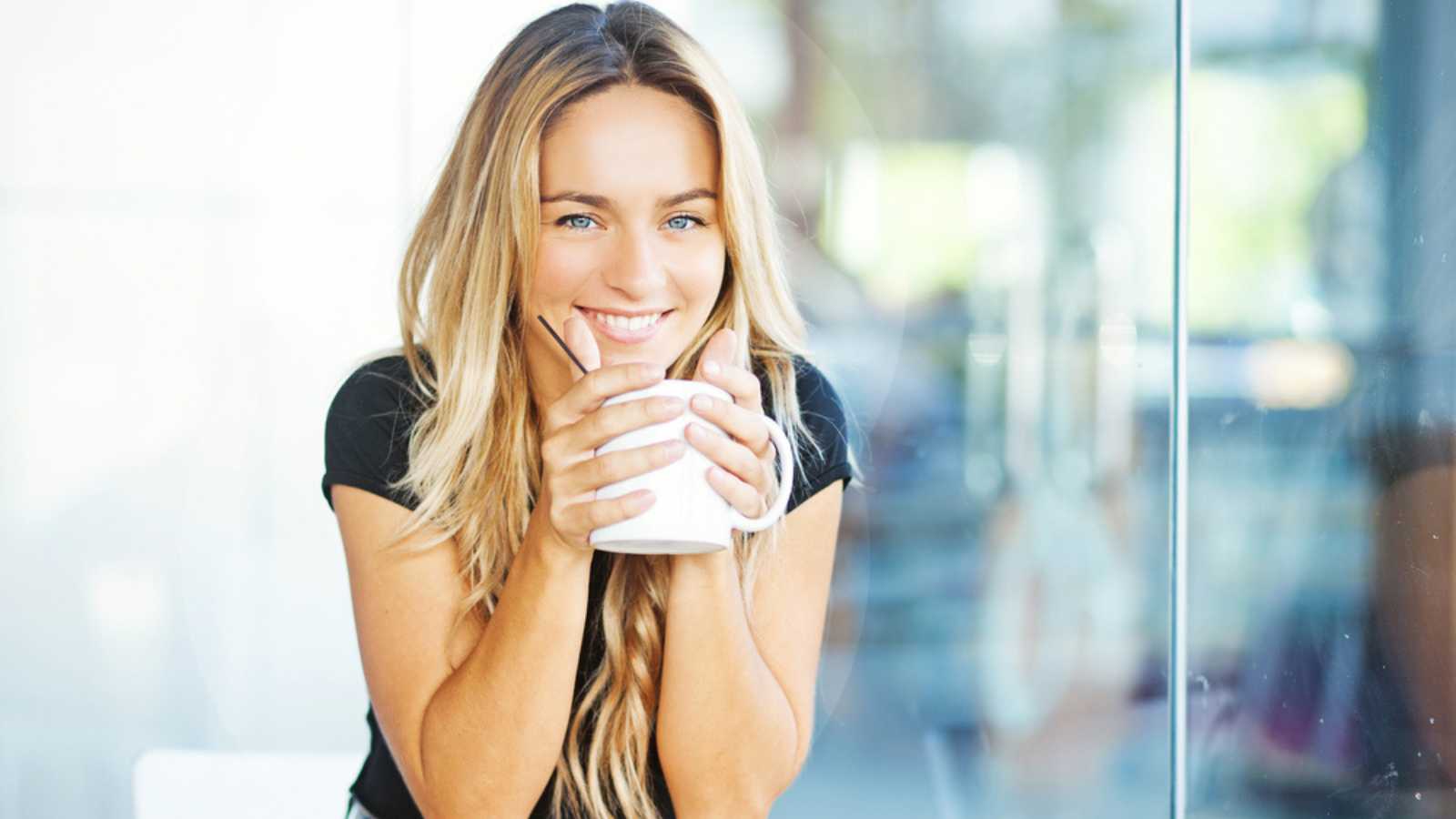 Woman drinking coffee