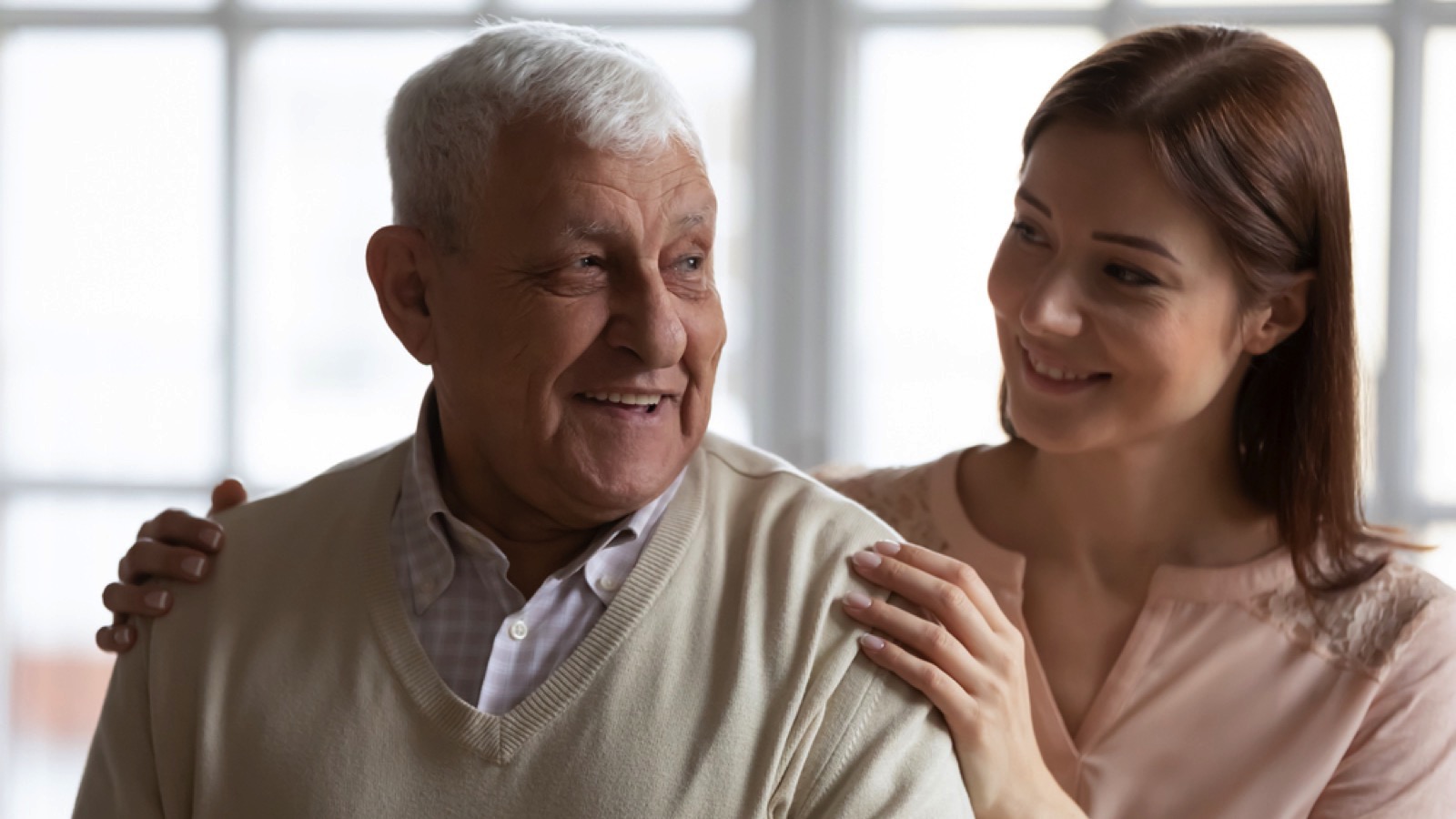 Woman with father