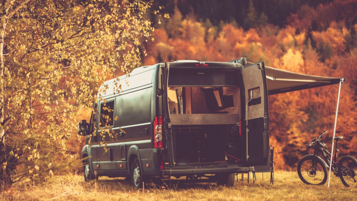 camper van at campsite