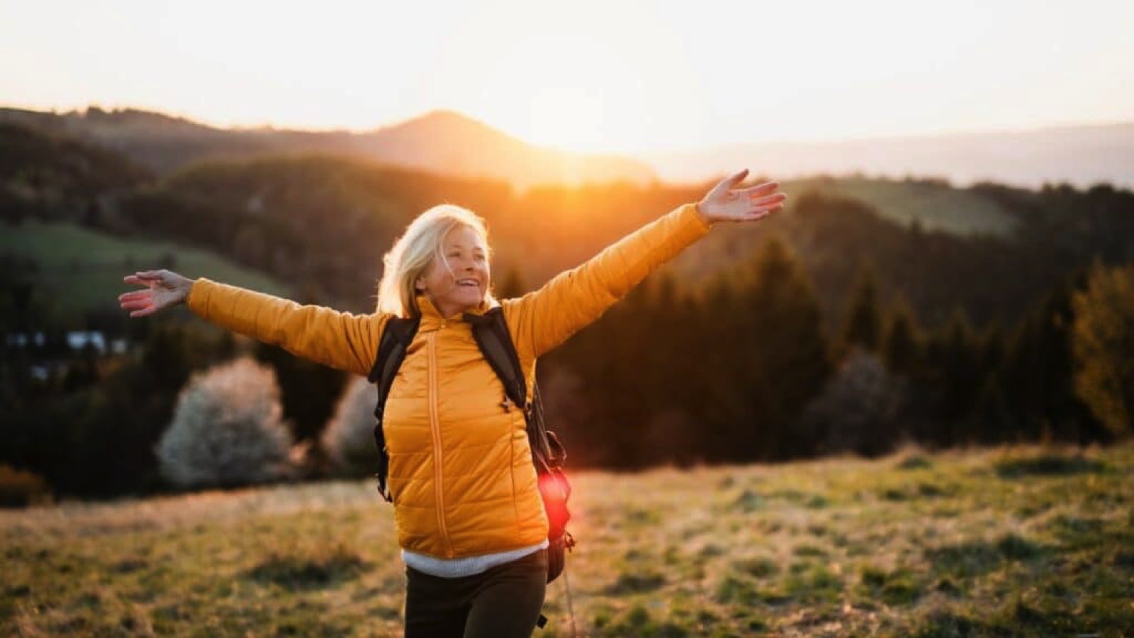 senior woman hiking