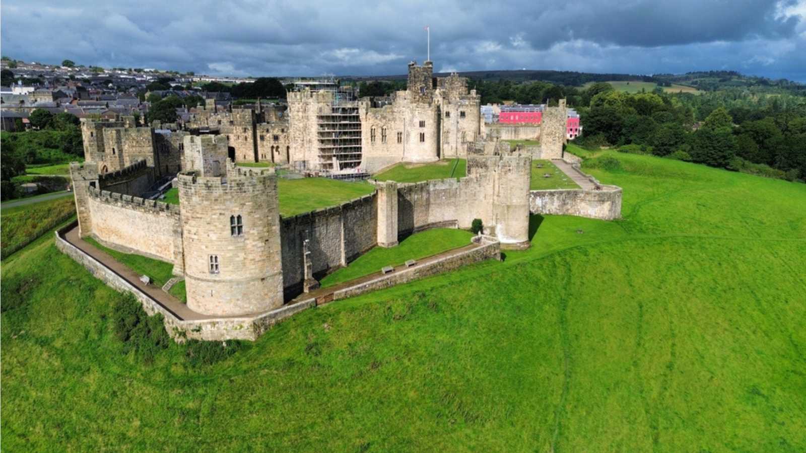 Alnwick Castle Northumberland rural England