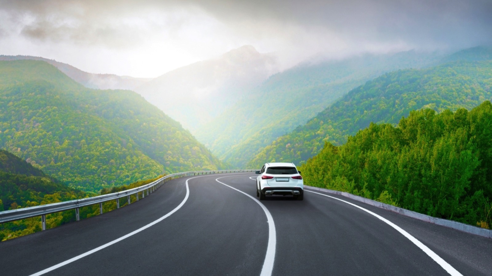 Car near mountains