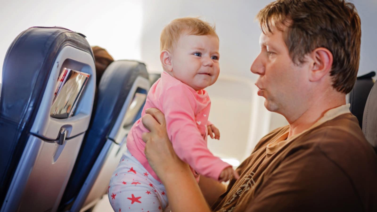 Father with crying baby