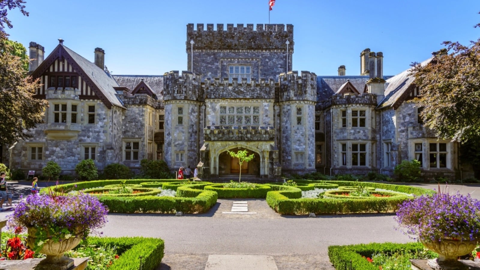 Colwood, BC Canada - 08 07 2022: Hatley Castle located at Royal Roads University