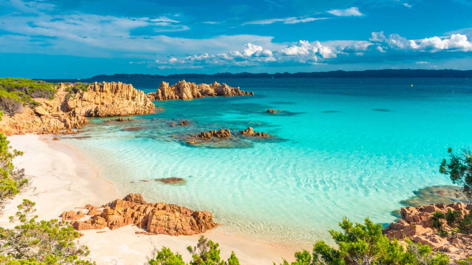 Amazing pink sand beach in Budelli Island, Maddalena Archipelago, Sardinia, Italy