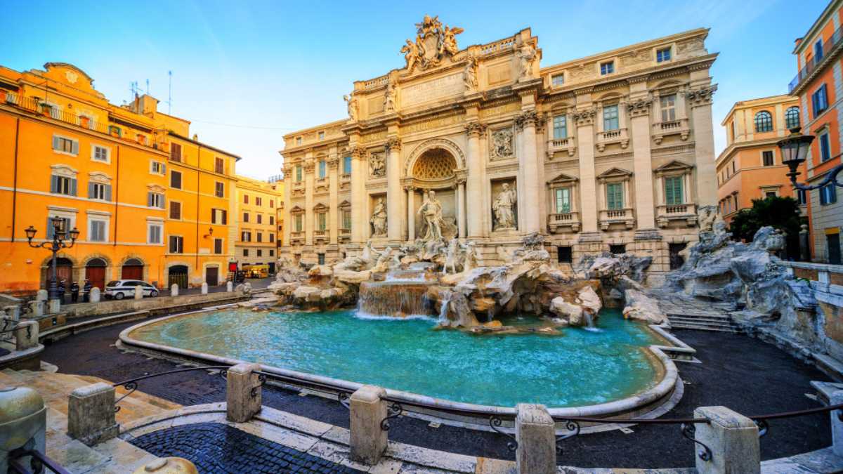 The Trevi Fountain, Rome, Italy, in the morning light