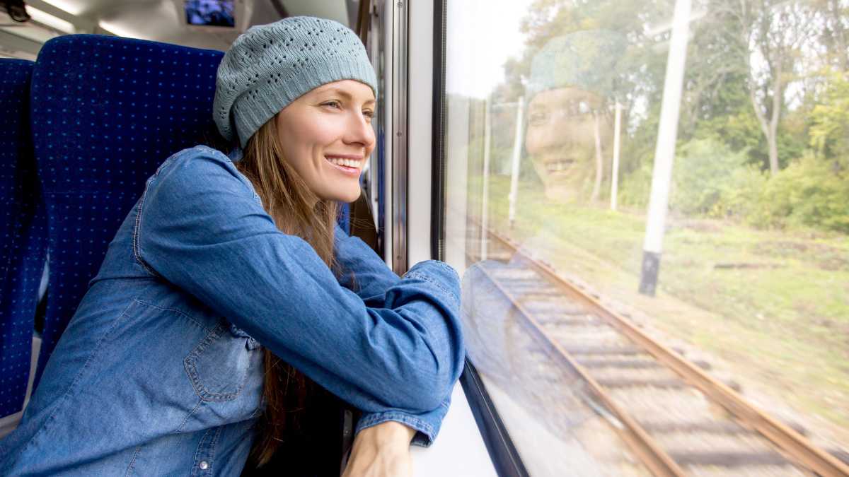 Woman-in-train