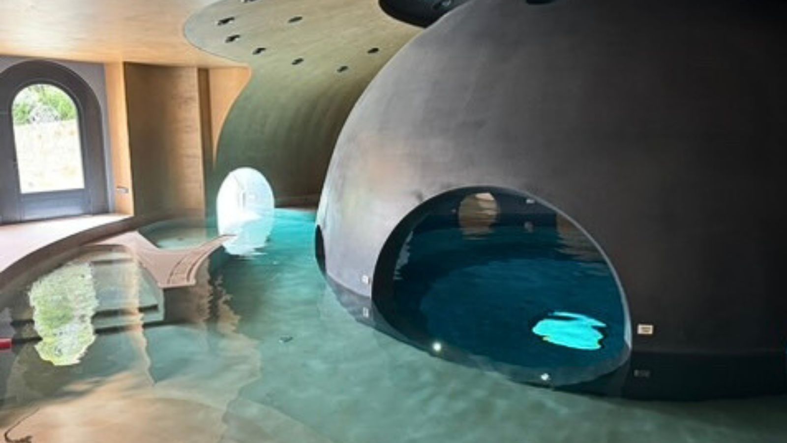 indoor pool with dome