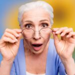 shocked mature woman with glasses