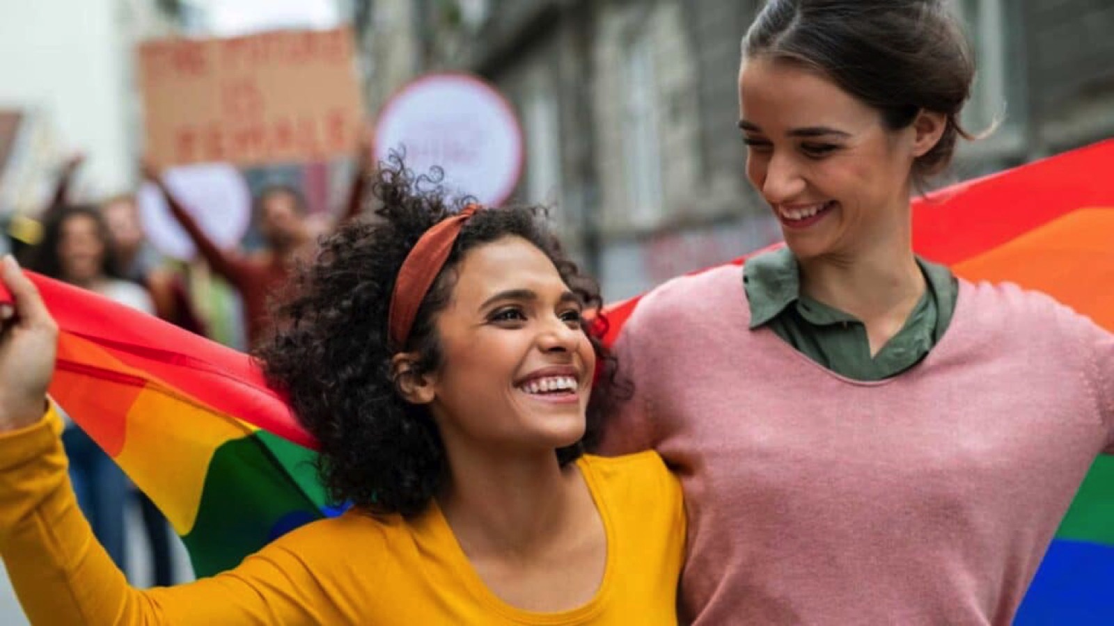 Young women on street